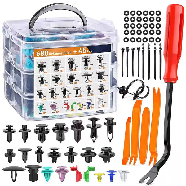 SnapForge 725Pcs Car Retainer Clips & Fastener Remover