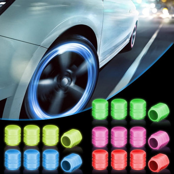 Glow-in-the-Dark Fluorescent Valve Caps
